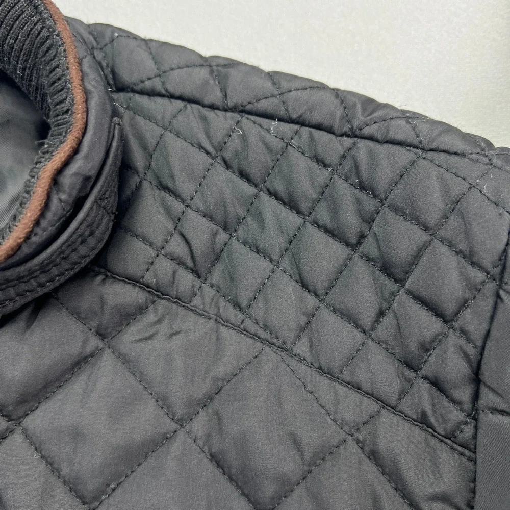 C'EST TOI Bomber Jacket Womens 2XL Black Lined Quilted Ribbed Insulated Full Zip